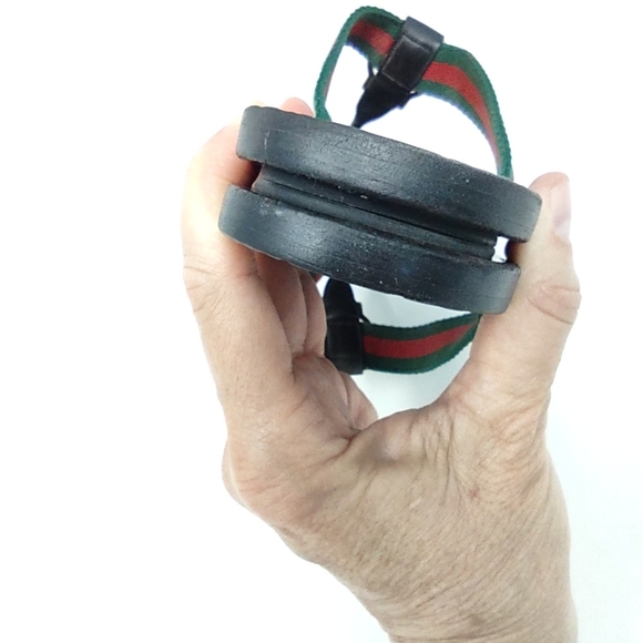 Gucci lifford 37.5 thong double G sandals leather logo ribbon flip flops - Picture 9 of 14